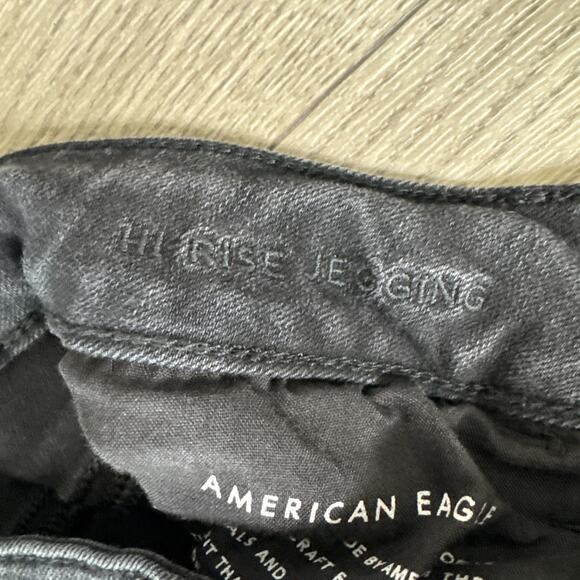 American Eagle Hi-Rise Jegging Skinny Jeans Black Wash sz 10 - Picture 5 of 8